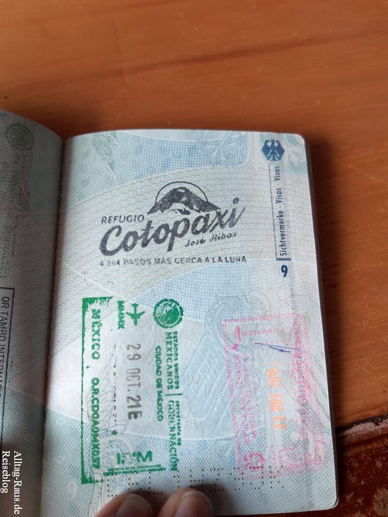 Cotopaxi Stempel für den Pass
