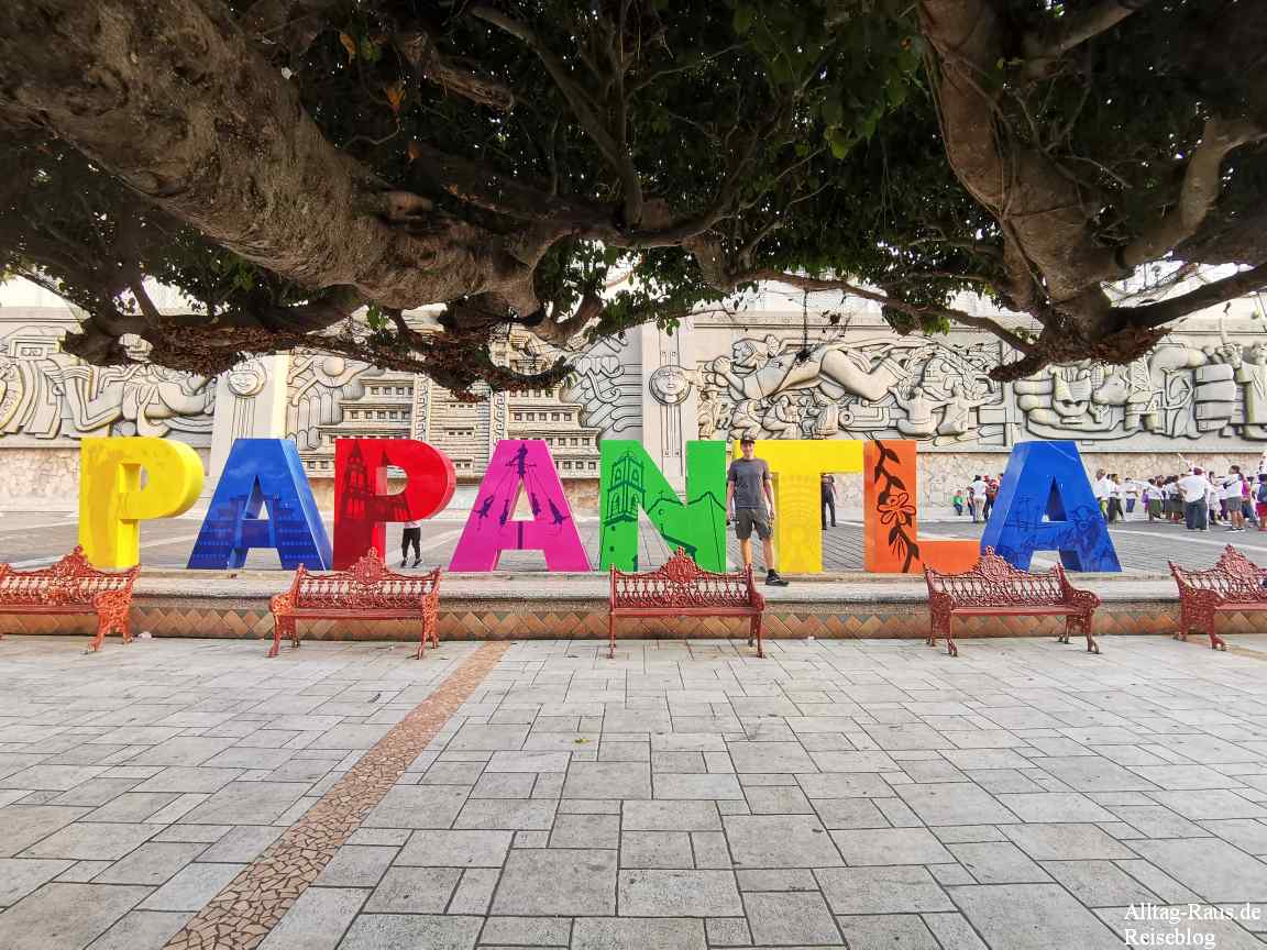 Colorful letters city name papantla